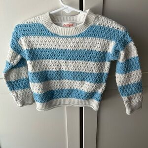 Cat & Jack Textured Blue and White Sweater